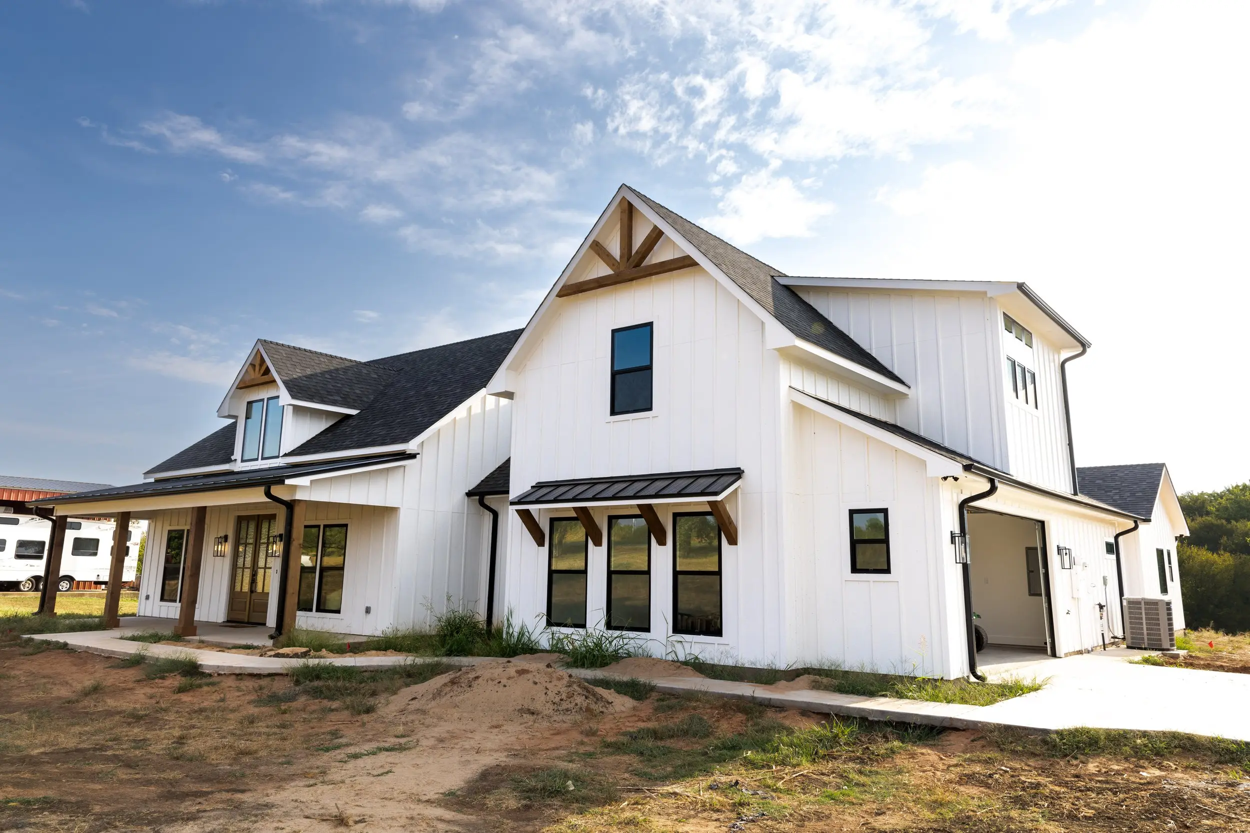 Two-story modern farmhouse built in Grayson County, Texas