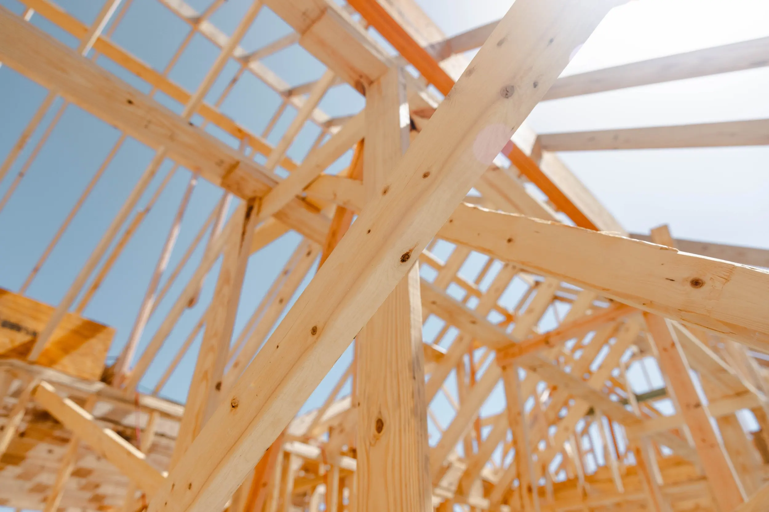 Roof trusses on a new build in Grayson County, Texas